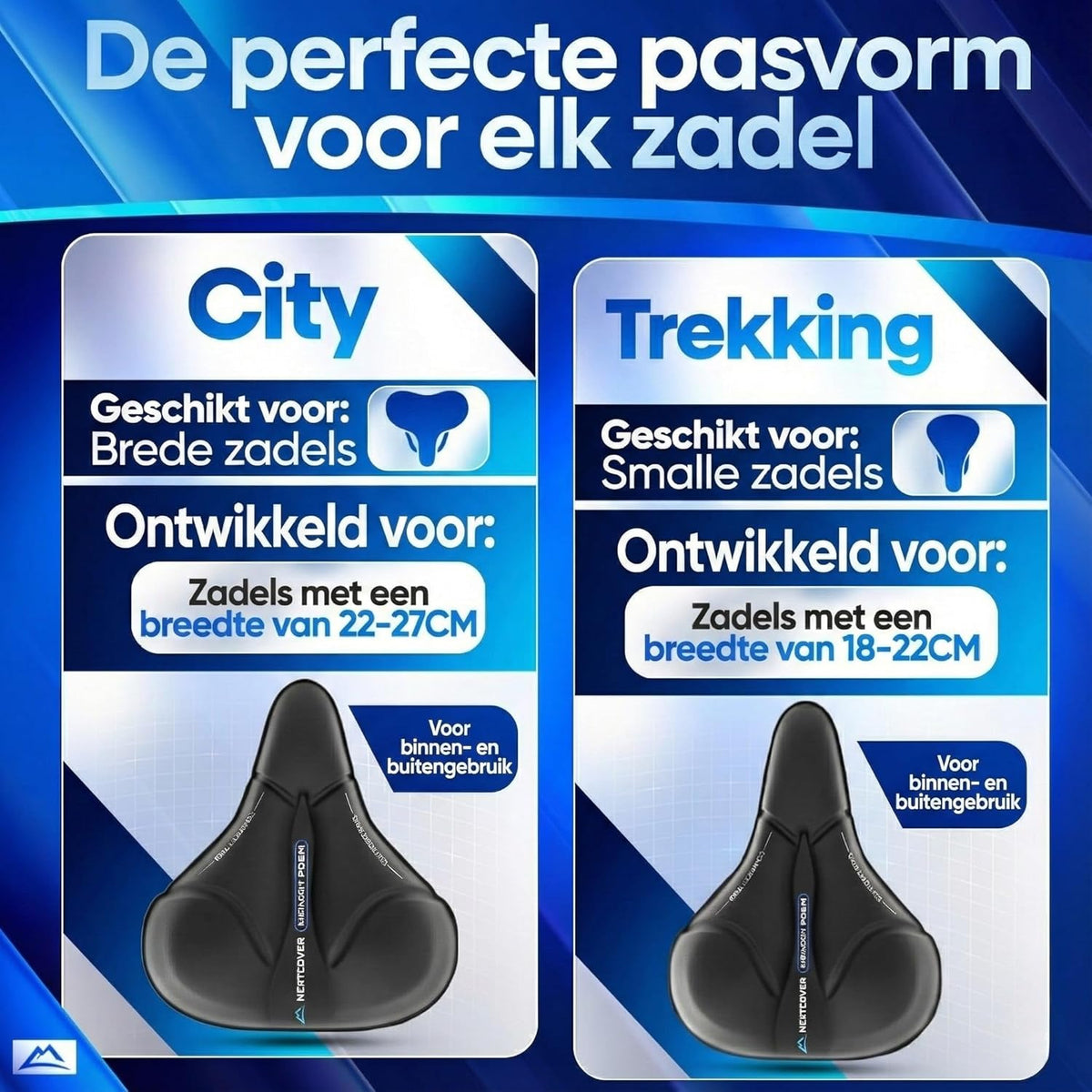 Nextcover fietszadelhoes met Memory Foam 4.0 en ergonomisch gelkussen – universele, comfortabele zadelhoes voor dames en heren trekkingfiets