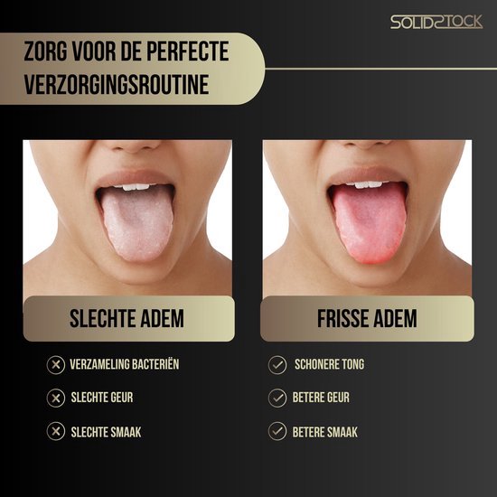 SolidStock Professionele Tongschraper - 5 in 1 Set - Voor Mondverzorging - Tongreiniger - Tongborstel - Ayurveda - RVS