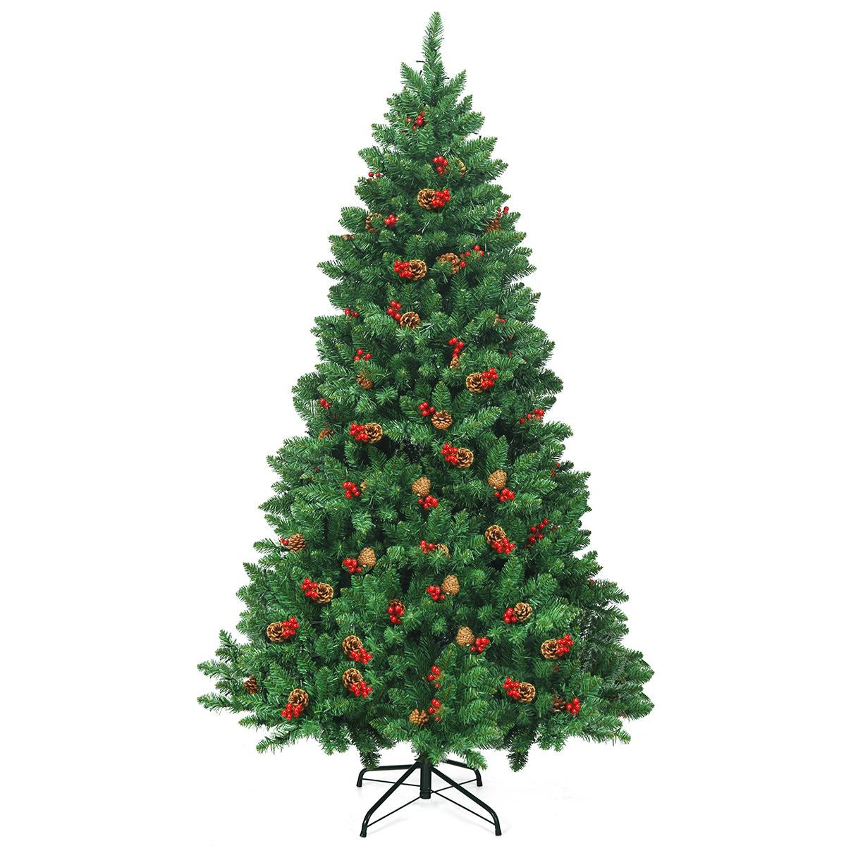 Coast Kunstkerstboom MET Dennenappels en Rode Bessen - Groen - 200 cm