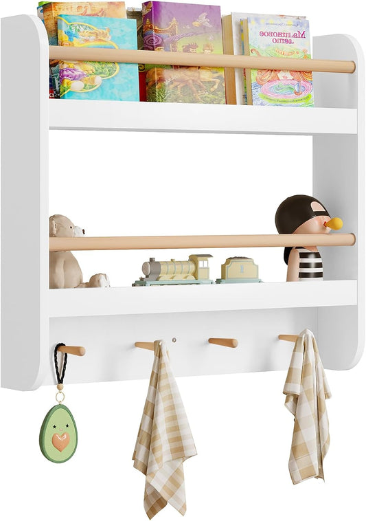 Woltu Kinderboekenplank - MDF - 60 x 55 x 12 cm - Wit