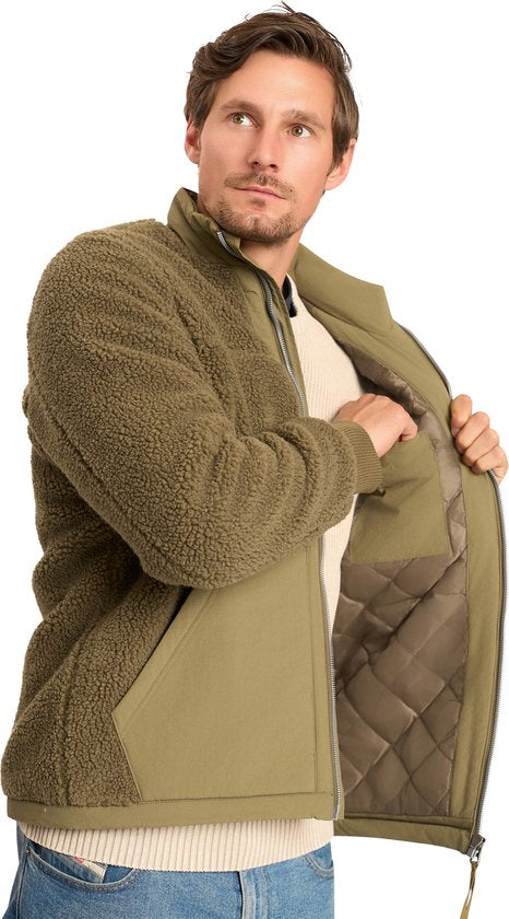 Mario Russo Teddy Jas Stockholm - Jas heren - Winterjas heren - Vest heren - Leger Groen - M