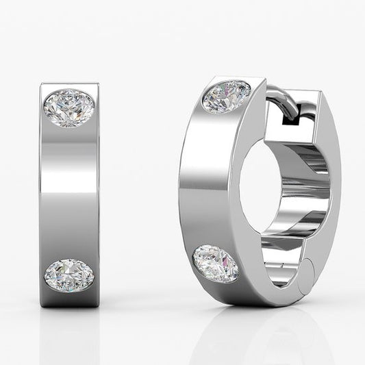 Yolora Elgance Dames Oorringen met Kalpa Camaka Kristallen - Zilverkleurig - 18K Witgoud Verguld - Vrouwen Oorbellen Zilver - Sieraden - Luxe Giftbox - Geschenkdoos - Cadeau doos - Exclusieve Geschenkverpakking - Mooie Cadeauverpakking