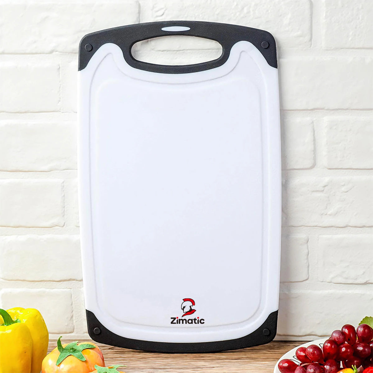 Zimatic Snijplankenset 3-Delig - Wit/Zwart - BPA-Vrij, Antislip Handvat