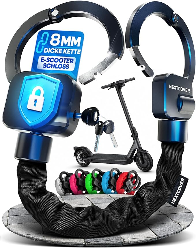 Nextcover E-Scooter Kettingslot 90 cm – Met 3 Sleutels – Weerbestendig & Krasvriendelijk
