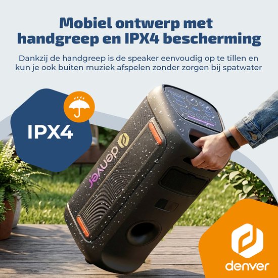 Denver Bluetooth Speaker Party box - Discolichten - Partybox - Incl Microfoon - Luidspreker - BPS370