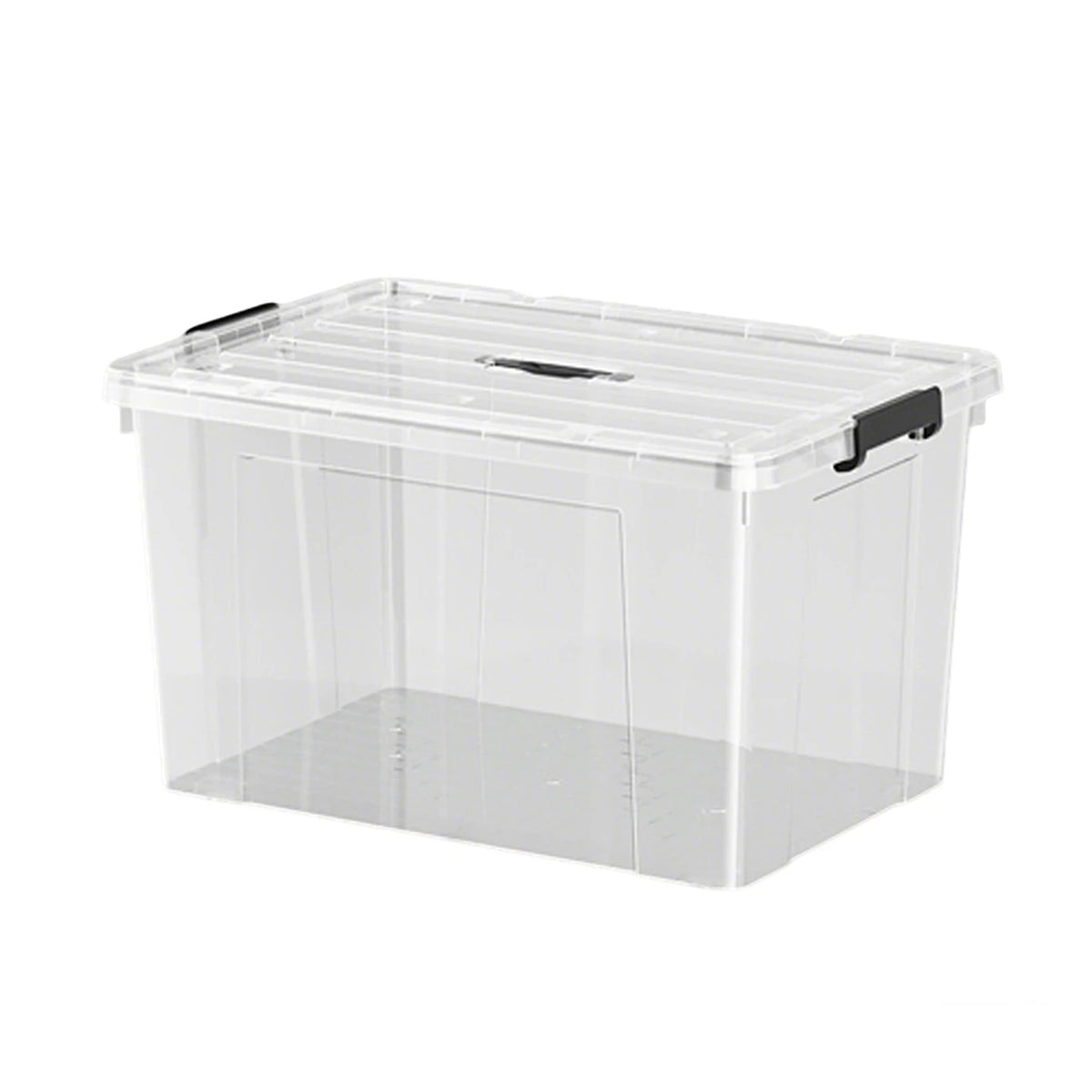 E-Yayun Opbergboxen met Deksel Set van 4 - 51 x 39 x 27 cm - Extra Stevig en Stapelbaar - Transparant