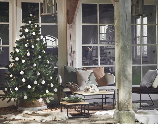 House of Seasons Kerstboomrok - H26 x Ø58 cm - Zeegras - Off White