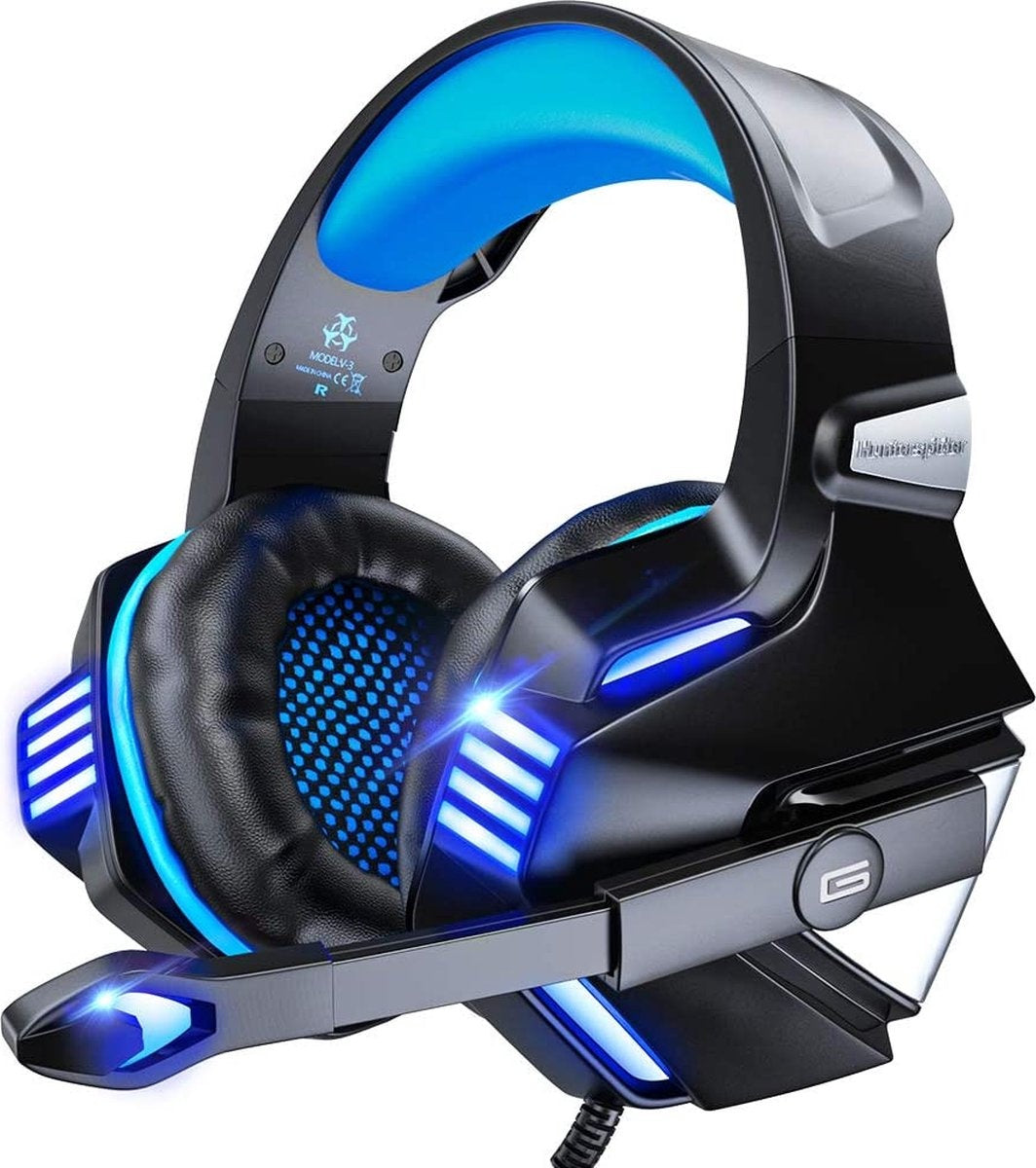 Hunterspider V3 Gaming headset - Zwart/Blauw - Geschikt voor PS4, Xbox One & Windows