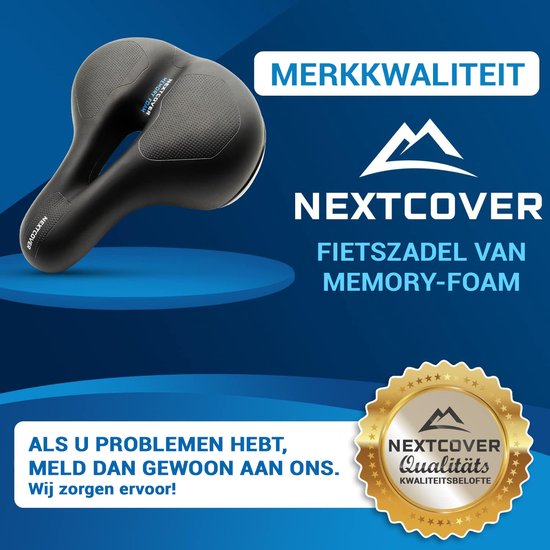 Nextcover Fietszadel - Airflow - Ergonomisch - Memory Foam - Zwart