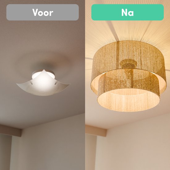 Nolt Plafondlamp - Plafonniere - E27 Lamp - Landelijk - ⌀ 45cm - Jute - Bruin