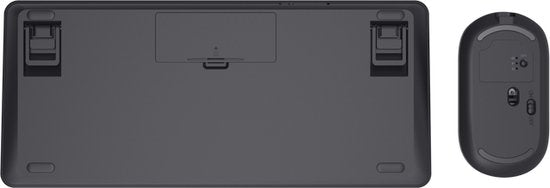 Trust Lyra - Draadloos Toetsenbord en Muis - Multi connect - Oplaadbaar - Azerty BE - Zwart