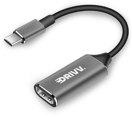 Drivv. USB C naar HDMI Adapter - Ondersteunt 4K 30Hz - Converter - Type C naar HDMI - Thunderbolt 3 - Grijs