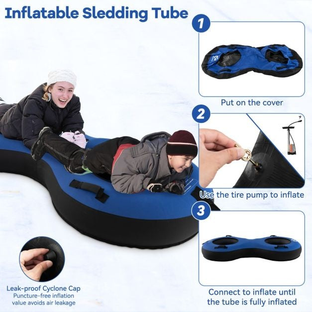 Coast 2-Zits Sneeuwslee - 200 cm - Met Trekband - Blauw