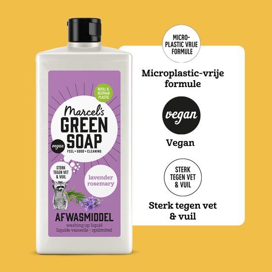 Marcel's Green Soap Afwasmiddel - Lavendel & Rozemarijn - 6 x 500ml