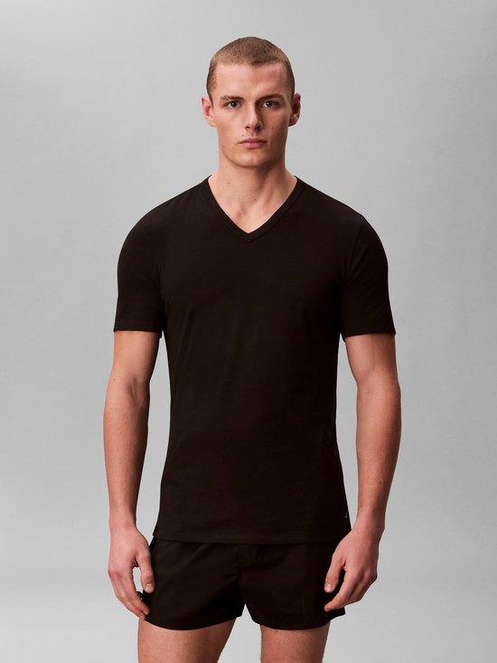 Calvin Klein SS V-neck T-shirts Heren (3-pack) - Maat L