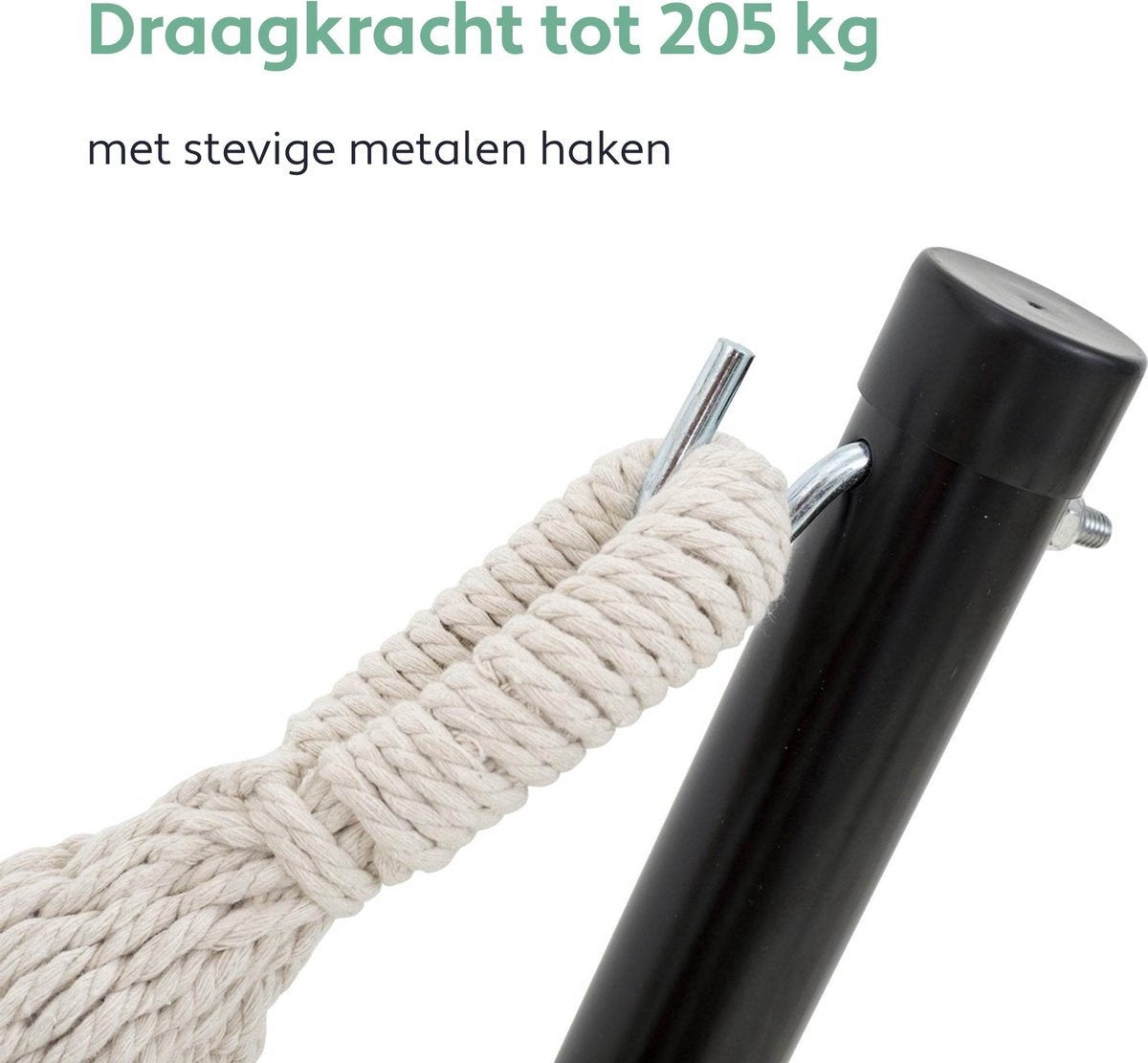 Vita5 Hangmat Standaard -  2 persoons - Verstelbaar - Weerbestendig – tot 205 kg – Incl. Draagtas - zonder hangmat