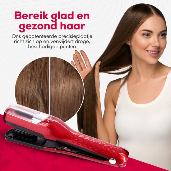 La Nou® Split Remover 4 - Split Ender -Incl. accessoires - Voor Gespleten Haarpunten - Split end Trimmer - Split remover - Rood