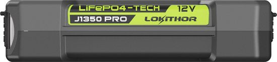 Lokithor Jumpstarter J1350 PRO - 12V 1350A LiFePO4 - Powerbank 30W - Voor Auto, Benzine tot 6,5L & Diesel tot 3,5L - LED Zaklamp