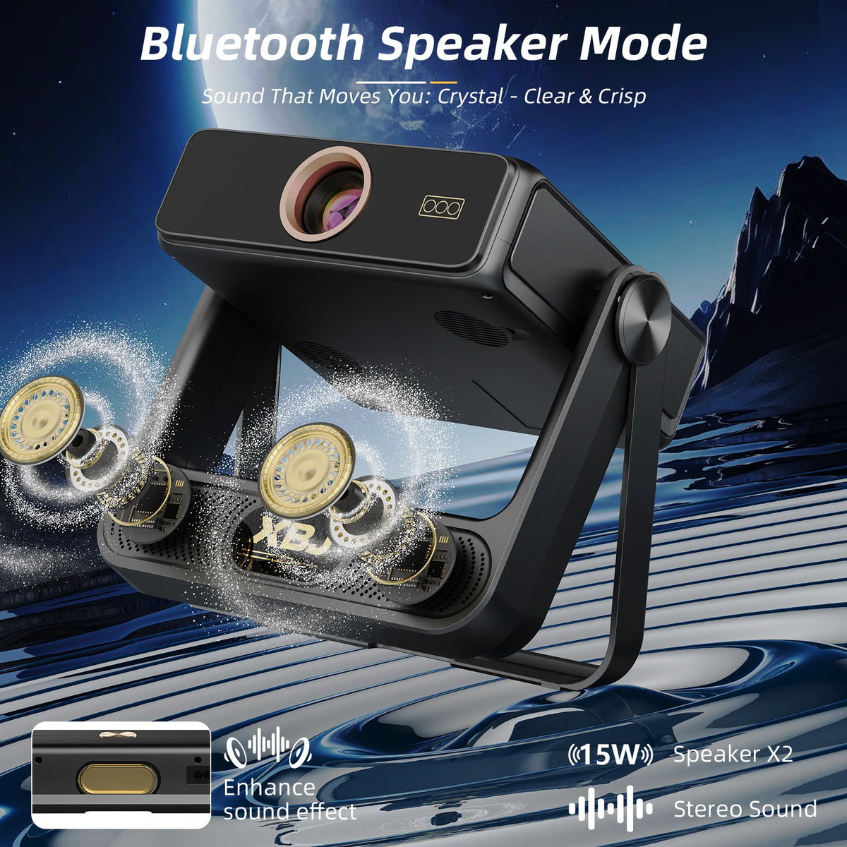[Reusachtig projectie-effect van 300 inch] XBJ outdoor-beamer met touchpad - 300-inch reusachtig scherm voor thuisbioscoop