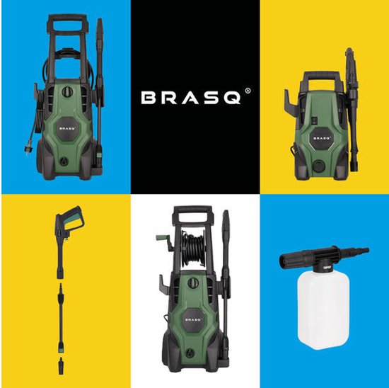 BRASQ Hogedrukreiniger HPW 150 - Terrasreiniger - Hogedrukspuit – 2000W - 150 bar - 468 L/H - Complete set