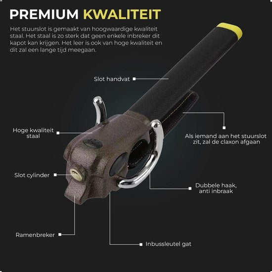 Gtrise Stuurslot Voor Auto - Stoplock - Auto - Camper - Pro - Opbergtas