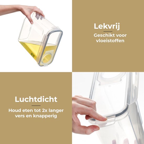 Stosh Voorraadpotten - Voorraadbussen - Luchtdicht - 4 Stuks - 4.0L - BPA-vrij - Kunststof