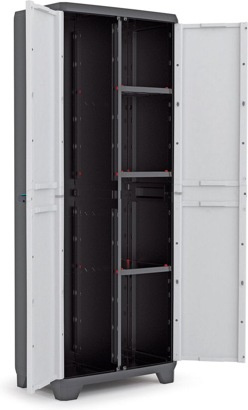 Keter Linear Utility Opbergkast - 68x173x39 cm - Grijs/Zwart
