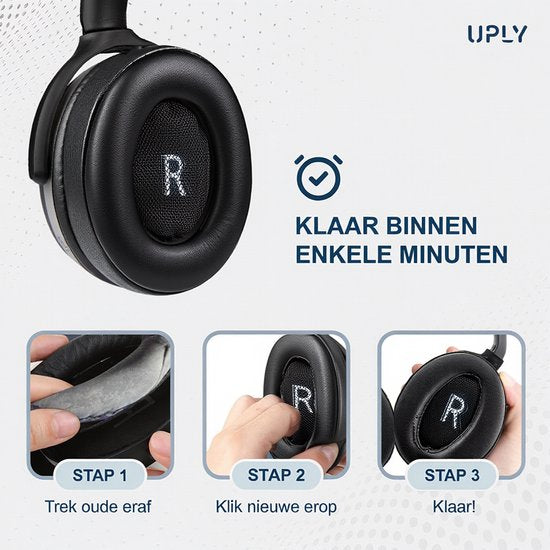 Set Oorkussens voor JBL Koptelefoon - E55BT Oorkussen - E55BT - Kunstleer met Traagschuim