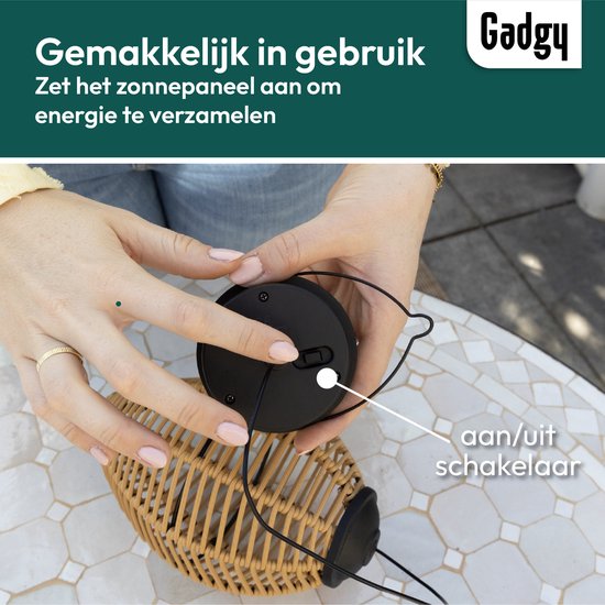 Gadgy Solar Hanglampen Buiten – Set van 2 – Rattan Look – LED Solar Tuinverlichting – Warm Licht – Spatwaterdicht – Zonne-energie – Hanglamp Tuin Decoratie
