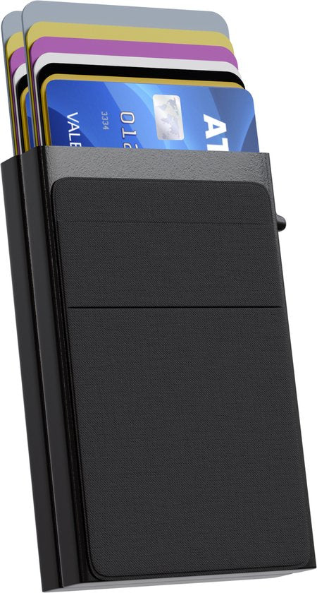 Nuvance Pasjeshouder Uitschuifbaar - 18 Pasjes - Rfid Bescherming - Pasjeshouders voor Mannen & Vrouwen - Creditcardhouder - Zwart