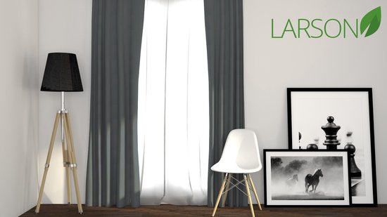 Larson - Luxe effen blackout gordijn - met haken - 3m x 2.5m - Lichtgrijs