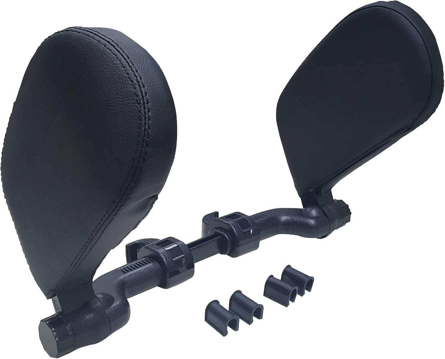 Led Atomant Autohoofdsteun Nekkussen Zwart Leer - Verstelbare Hoofdsteun Auto - Stangafstand 10 cm