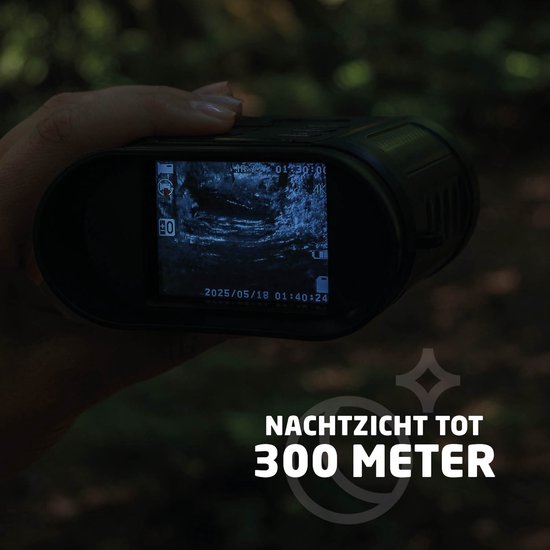BREND BR-2242 Digitale Verrekijker - 300 Meter Nachtzicht - 4K - 40 Megapixel - IPS-Scherm - 10x Zoom - Zaklamp - Inclusief SD-Kaart