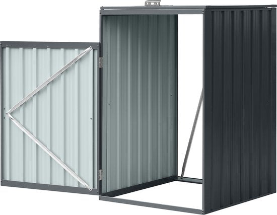 AXI Owen metalen Containerombouw Antraciet - Kliko ombouw voor 1 afvalcontainer – Max. 240L – Goede ventilatie