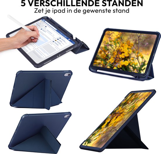 Tablet Hoes geschikt voor iPad Hoes 10e generatie (2022) 10.9 inch - iPad A16 Hoes (2025) 11 inch - Blauw
