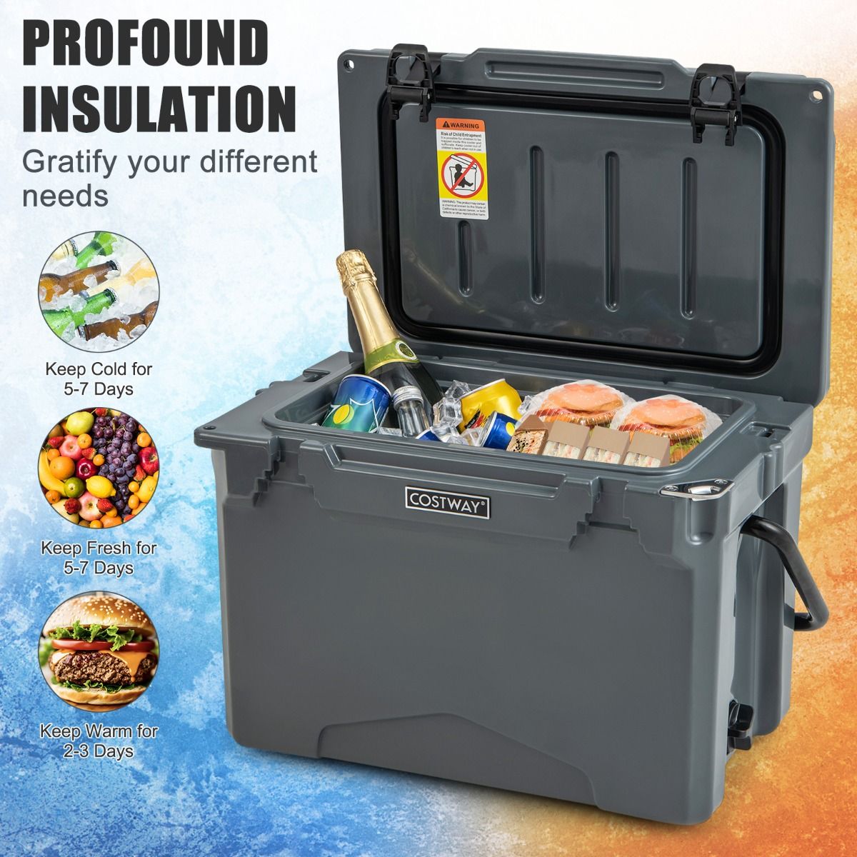 Coast Koelbox - rotatiegegoten - geïsoleerd - 21 liter - grijs