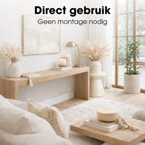 Mica Decorations Jim Bijzettafel - Bijzettafel Rond H45 x Ø31 cm - Ijzeren Tafeltje voor Woonkamer of Slaapkamer - Plantentafeltje - Nachtkastje Industrieel - Off White