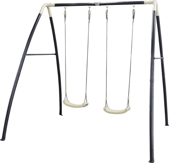 AXI Dubbele Metalen Schommelset Antraciet/Créme - 210 x 210 x 217 cm