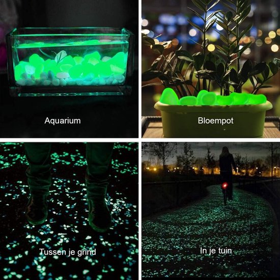 Glow In The Dark Stenen | Decoratie Stenen | Pebbles | Aquarium Steentjes | Tuin Stenen | GROEN | 30 Stuks