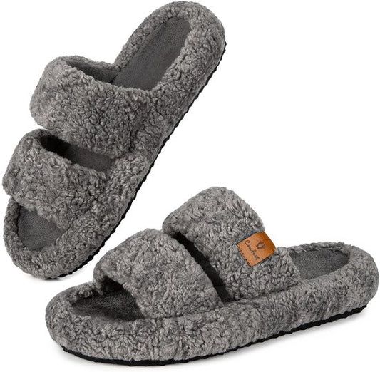 Pantoffels Dames - Sloffen - Maat 42/43 - Grijs - Anti-slip - Comfeet