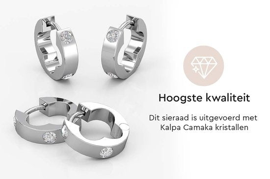 Yolora Elgance Dames Oorringen met Kalpa Camaka Kristallen - Zilverkleurig - 18K Witgoud Verguld - Vrouwen Oorbellen Zilver - Sieraden - Luxe Giftbox - Geschenkdoos - Cadeau doos - Exclusieve Geschenkverpakking - Mooie Cadeauverpakking