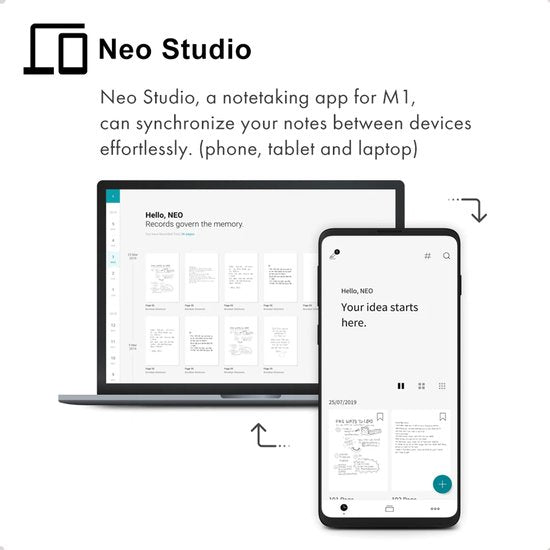 Neolab Smartpen M1 - digitale pen - digitaal schrijven - slimme pen - Grijs