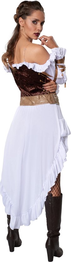 dressforfun - Woman-steampunk paleiswachtster S - verkleedkleding kostuum halloween verkleden feestkleding carnavalskleding carnaval feestkledij partykleding - 302315