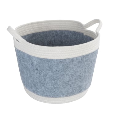 WENKO Bea Opbergmand Zwart - Ø35 x 26 cm - Katoen/Polyester