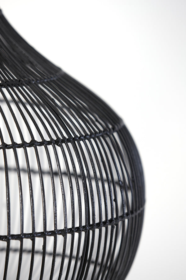 Light & Living PACINO Hanglamp Ø50x51,5 cm – Zwart Rotan – Modern & Natuurlijk Design – E27
