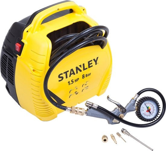 Stanley Luchtcompressor – 8 bar – 1100 W – 33,4 x 33 x 25,2 cm – Geel/Zwart