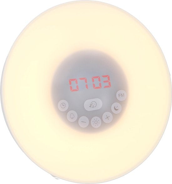 Grundig Wake Up Light - Nachtlampje met Tijdweergave - Lichtwekker met FM Radio en Natuurlijke Geluiden