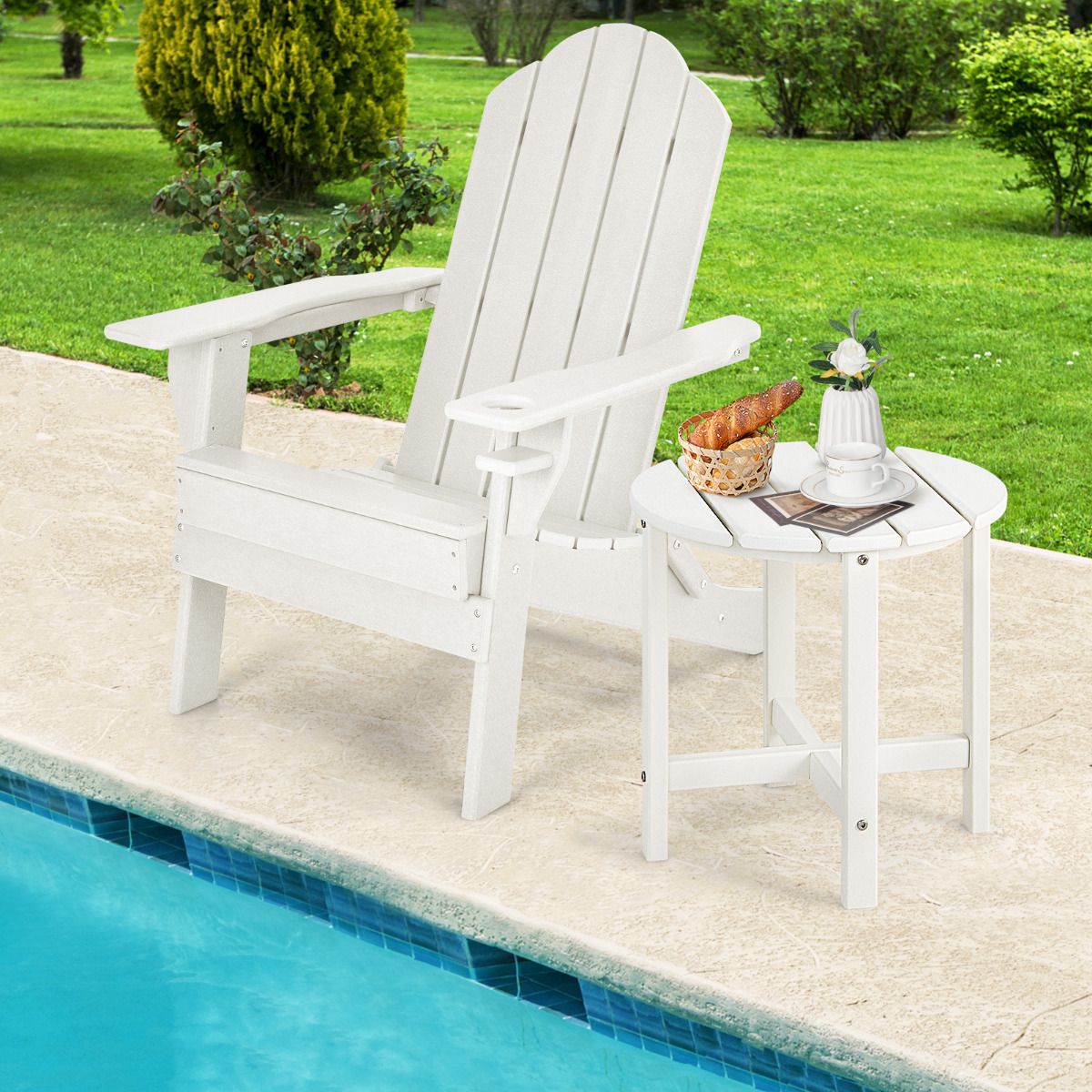 Coast Bijzettafel - rond - weerbestendig HDPE - wit 46 x 46 x 46 cm