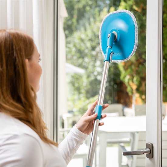 Livington Clean Water Spin Mop friswater-dweilsysteem inclusief reiniger en pads - scheidt vuil water van schoon water - Dweilmop voor elke vloer - 360° draaibare dweilkop - Mail Order Edition