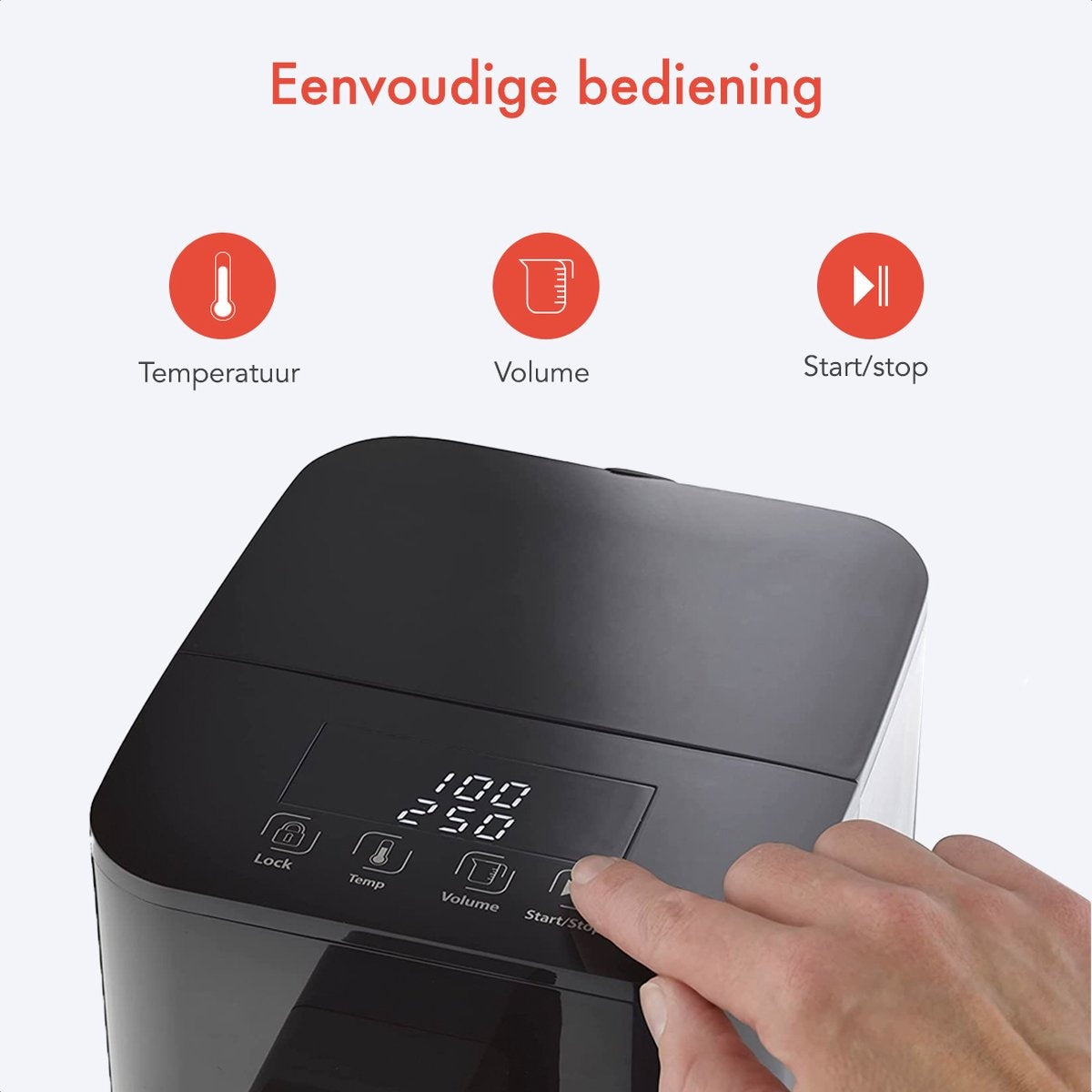KitchenBrothers Heetwaterdispenser - 2,9L - Touch Display - Heetwatertap - 2600W - Zwart